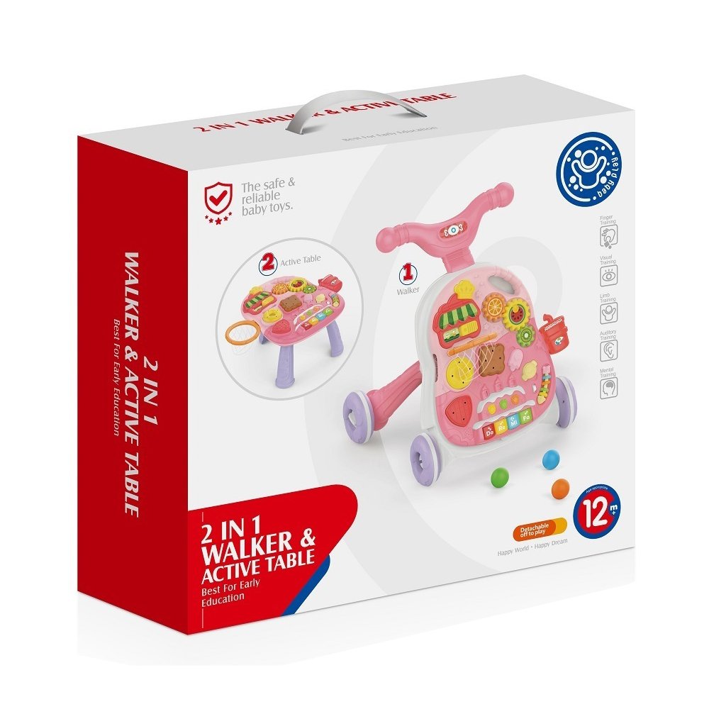 TROTTEUR ET TABLE MUSICAL 2 EN 1 - HUANGER