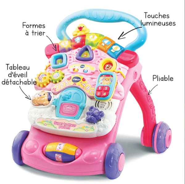 Super Trotteur parlant 2 en 1 rose - Vtech – Image 4