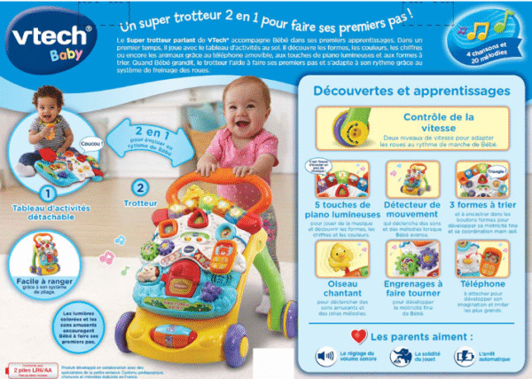 Super Trotteur parlant 2 en 1 orange - Vtech – Image 6