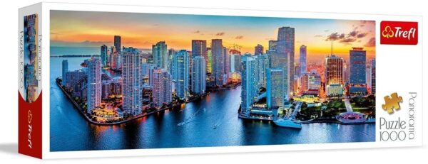 Puzzle Panorama Miami après l'obscurité 1000 pièces – Trefl
