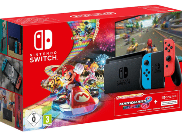 Nintendo Switch + Mario Kart 8 Deluxe + Abonnement de 3 mois Online