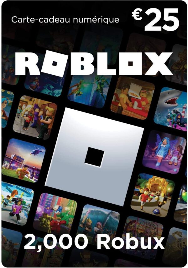 Carte Cadeaux Roblox $25 - 2000 Robux